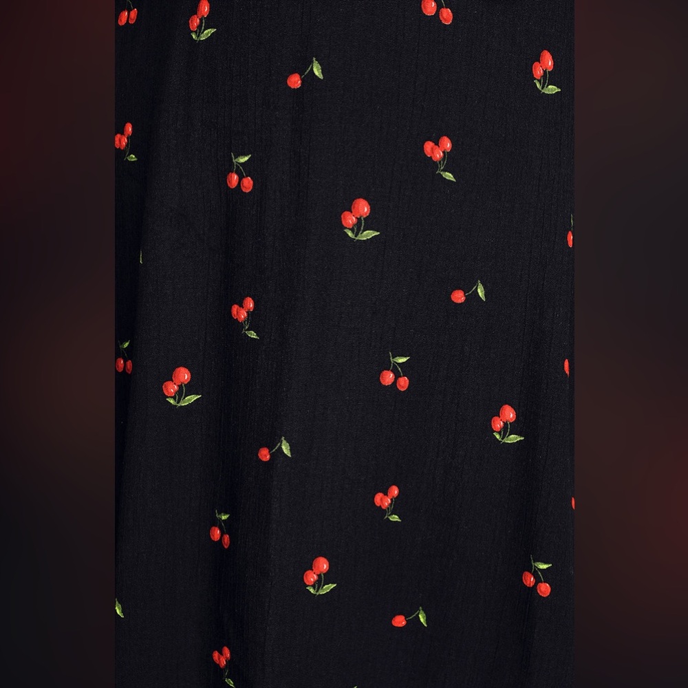 Lulus Women’s Best Day Ever Black Cherry Print Skater Dress - Picture 5 of 10